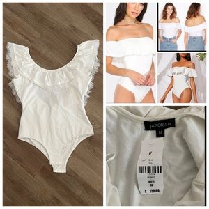 Japonica Off The Shoulder Bodysuit, Lace.